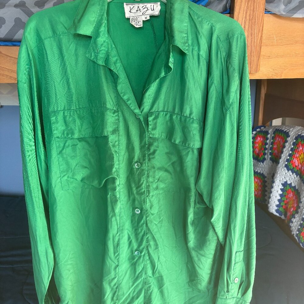 Kazu Silk Button Down Blouse